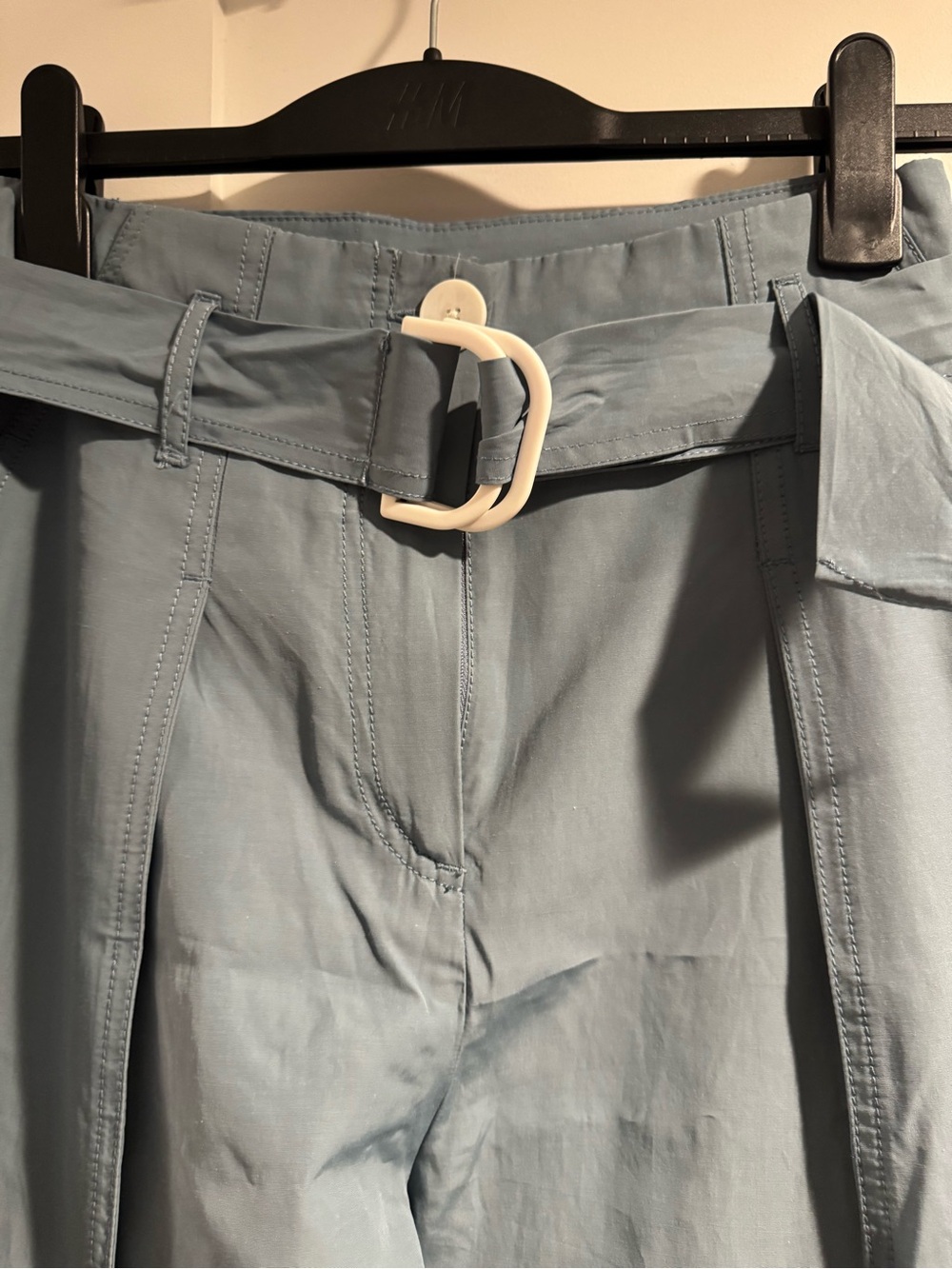 ZARA High-Waist Belted Cargo Pants - Dusty Blue NWT - Picture 3 of 7